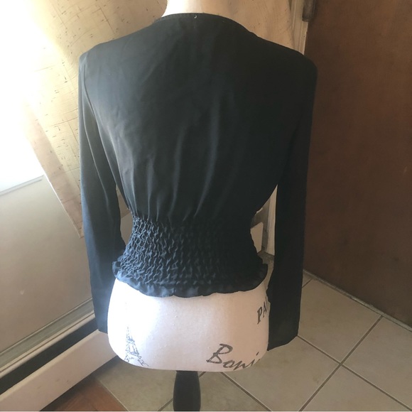 HALLOWEEN RAGE CLOTHING Women's Sexy Black Cold Shoulder LS Blouse Shirt Sz M - Picture 7 of 10